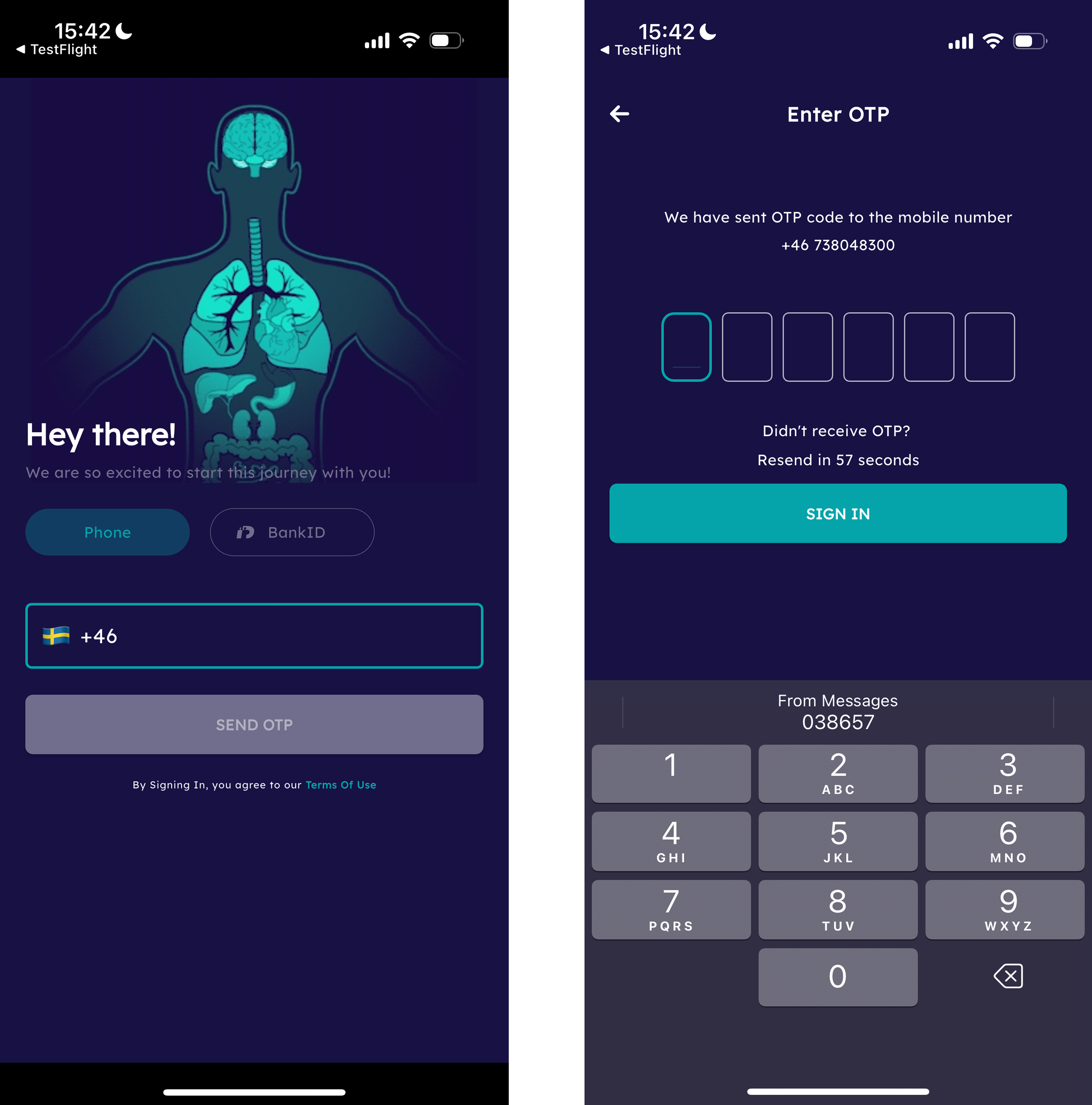 Previous design for onboarding